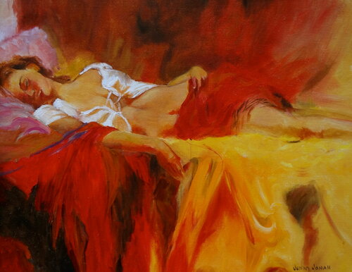 Reclining Beauty  111 di Jenny Lee, Pittura in vendita su Singulart