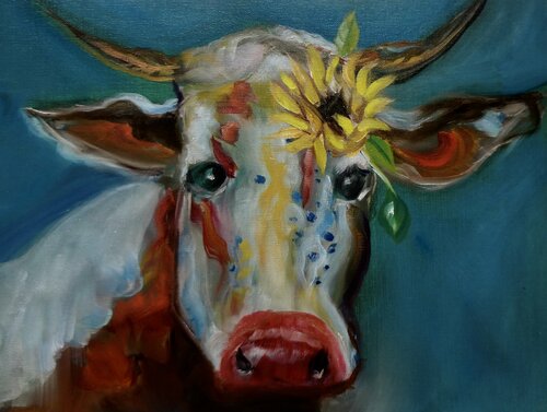 Elsie the Cow di Jenny Lee, Pittura in vendita su Singulart