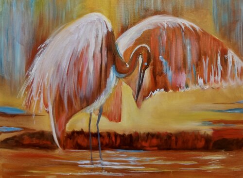 Pink Feathers von Jenny Lee, Malerei kaufen auf Singulart