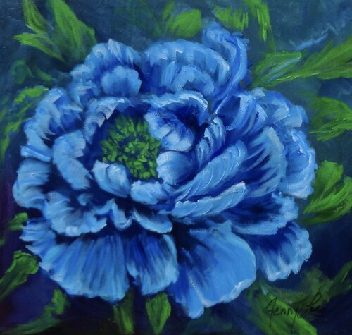 Blue Peony 11 de Jenny Lee, Pintura a la venta en Singulart