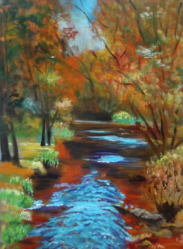 Color Fall Leaves van Jenny Lee, Schilderij te koop op Singulart