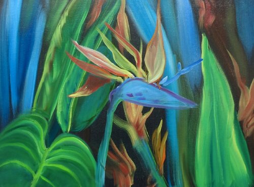 Bird of Paradise van Jenny Lee, Schilderij te koop op Singulart