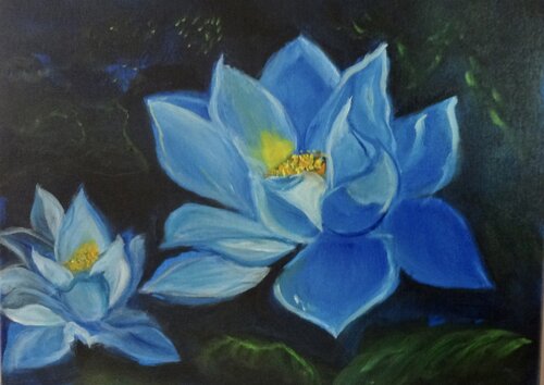 Blue Lotus Blossom von Jenny Lee, Malerei kaufen auf Singulart