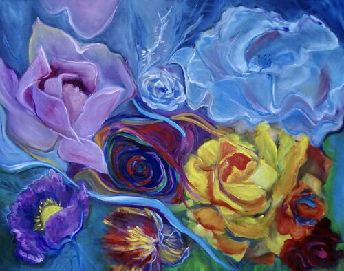 Floral Splendor van Jenny Lee, Schilderij te koop op Singulart