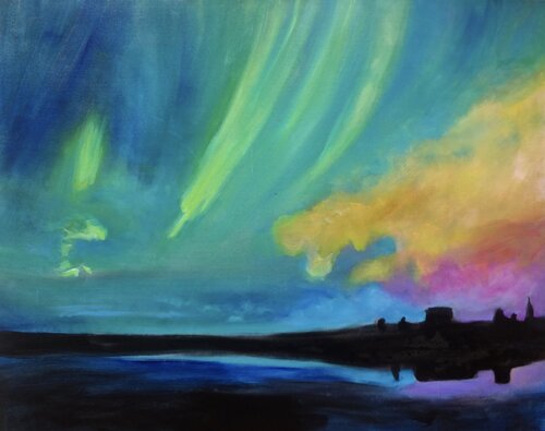 Citiscape Reflections by Jenny Lee, Painting for Sale on Singulart