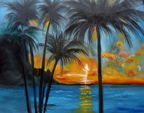 Tropical Sunset Maui 11 van Jenny Lee, Schilderij te koop op Singulart