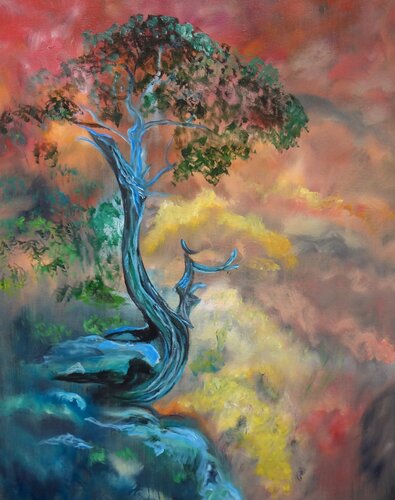Tree in the Sunset van Jenny Lee, Schilderij te koop op Singulart