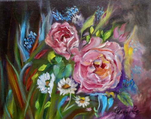 Roses and Daisies von Jenny Lee, Malerei kaufen auf Singulart