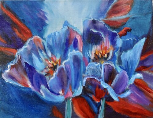 Poppies on Fire van Jenny Lee, Schilderij te koop op Singulart