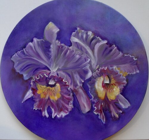 DOUBLE ORCHIDS by Jenny Lee, Painting for Sale on Singulart