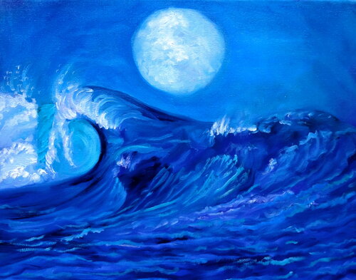 Moon Over the Sea 11 di Jenny Lee, Pittura in vendita su Singulart