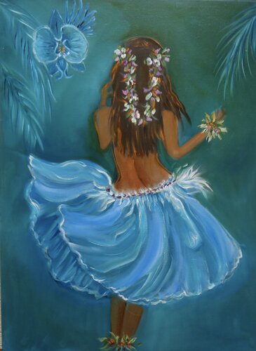Lovely Hula Dancer van Jenny Lee, Schilderij te koop op Singulart