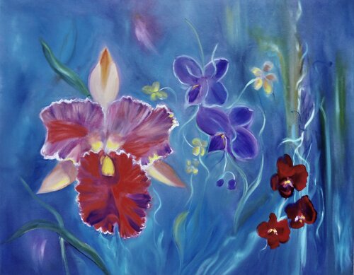 Orchid of Many Colors von Jenny Lee, Malerei kaufen auf Singulart