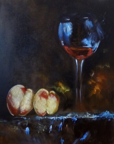 Wine with Peaches von Jenny Lee, Malerei kaufen auf Singulart