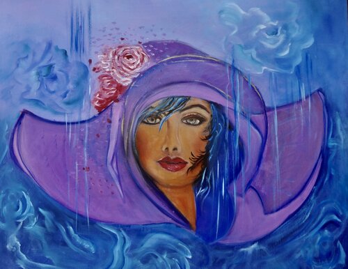 Lady in a Flowered Hat von Jenny Lee, Malerei kaufen auf Singulart