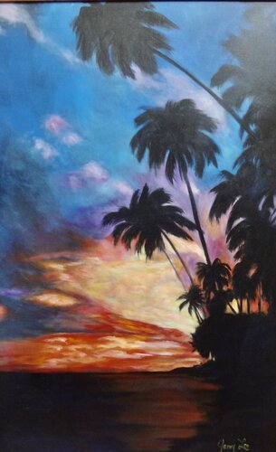 Dazaling Sunset Hawaii von Jenny Lee, Malerei kaufen auf Singulart