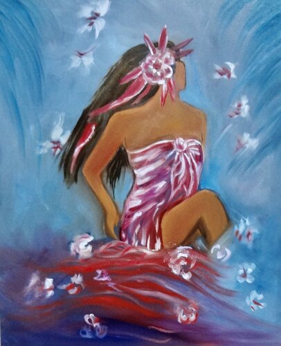 Red Sarong Hula von Jenny Lee, Malerei kaufen auf Singulart