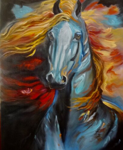 Year of the Horse Wild Fury Steed von Jenny Lee, Malerei kaufen auf Singulart