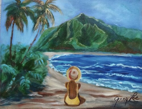 Girl on the Beach von Jenny Lee, Malerei kaufen auf Singulart