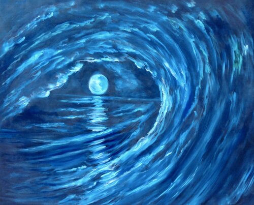 Moon Reflections par Jenny Lee, Peinture en vente sur Singulart