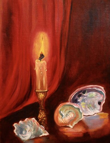 Candle and Seashells von Jenny Lee, Malerei kaufen auf Singulart