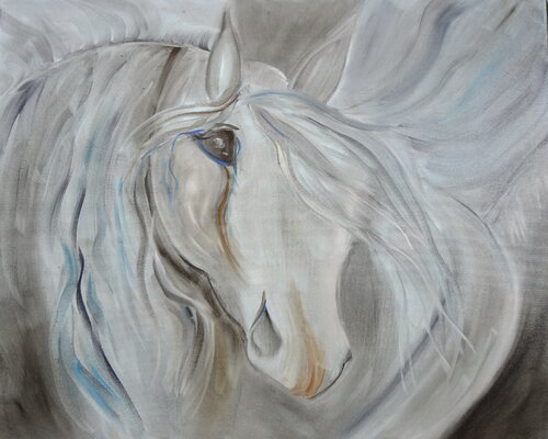 Year of the Horse White Knight von Jenny Lee, Malerei kaufen auf Singulart