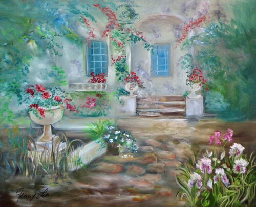 Garden Home Sweet Home par Jenny Lee, Peinture en vente sur Singulart