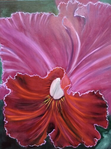 Red Velvet Orchid van Jenny Lee, Schilderij te koop op Singulart