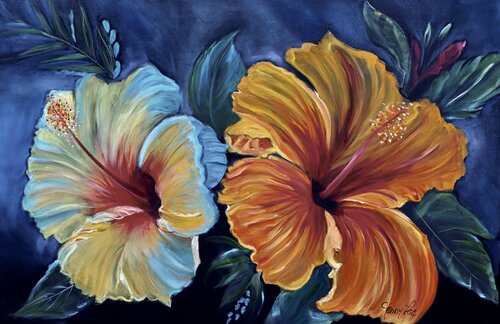 Hybrid Hawaiian Hibiscus von Jenny Lee, Malerei kaufen auf Singulart