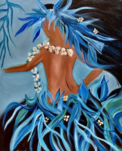PLUMERIA LEIS HULA de Jenny Lee, Pintura a la venta en Singulart