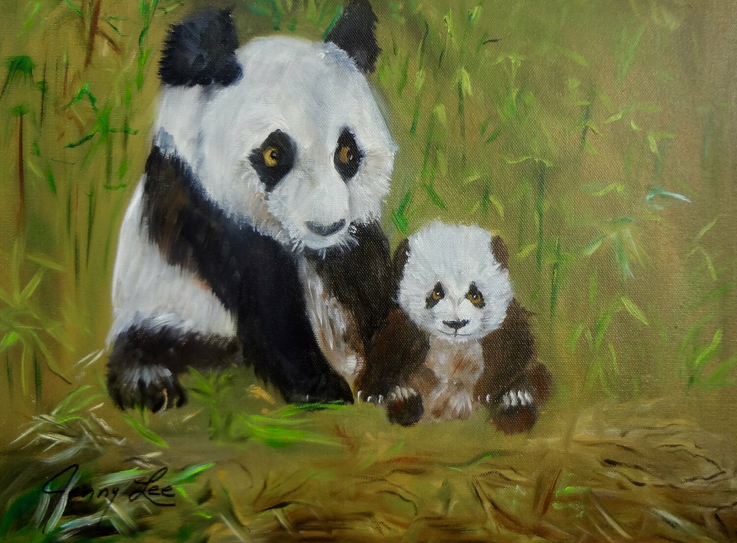 Mama and Baby Panda Jenny Lee