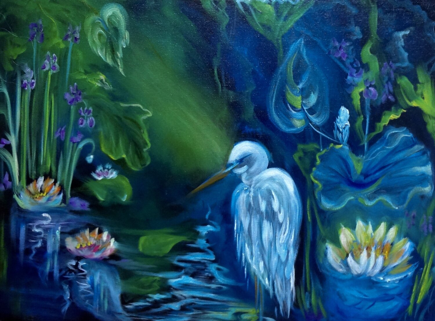 Tranquil Garden Pond Lily Pads Jenny Lee