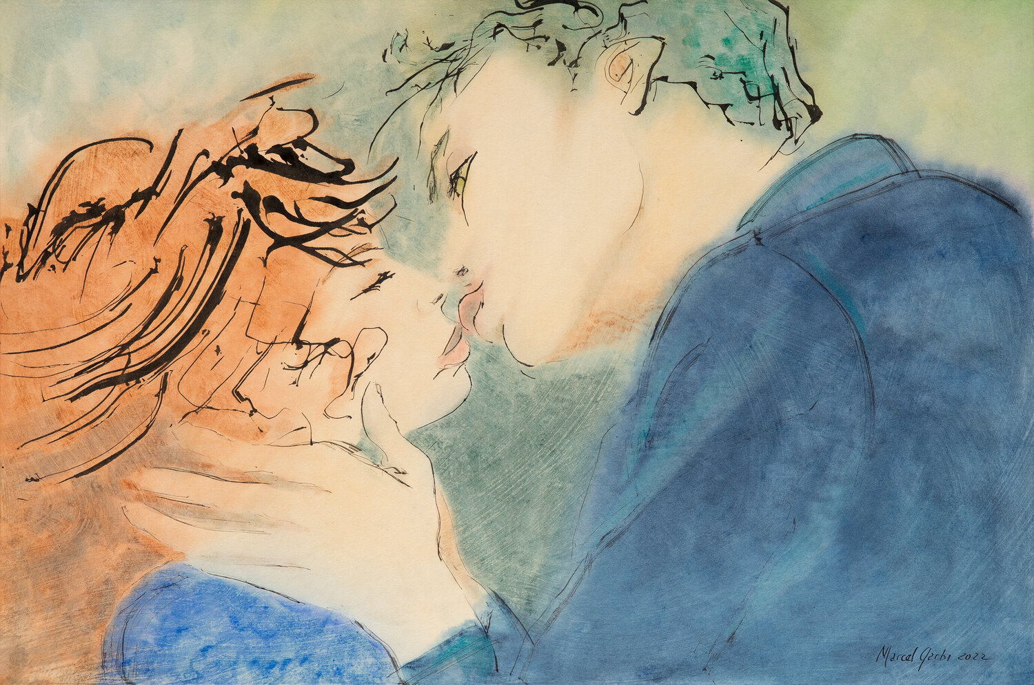 When we become poetry Marcel Garbi Work on Paper for sale