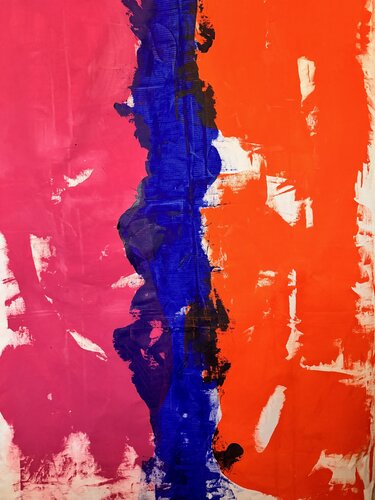 Chromatic No. 1: Blue/Orange/Fuchsia by Jennifer Tymowska, Painting for Sale on Singulart