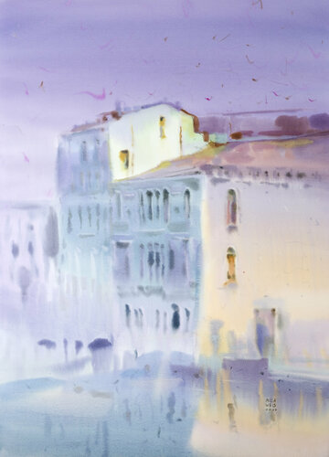 Venetian Evening Light van Mila Weis, Werk op papier te koop op Singulart