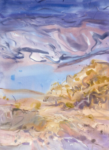 Blue Landscape von Mila Weis, Werk auf Papier kaufen auf Singulart