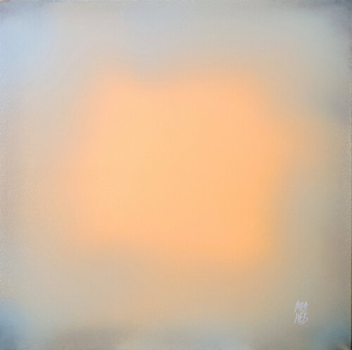 The Beginning Peach Fuzz Sky von Mila Weis, Malerei kaufen auf Singulart