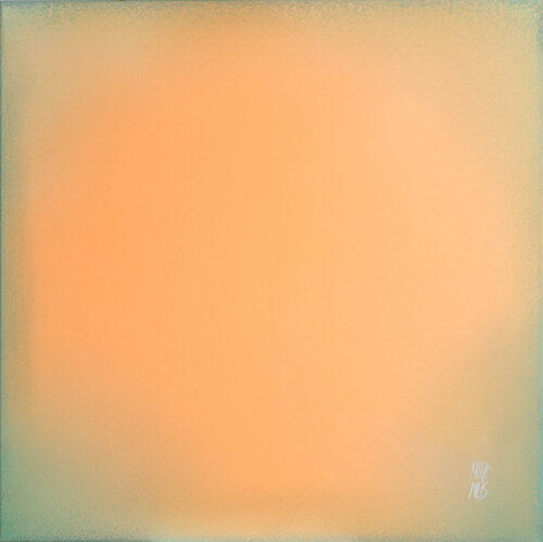The Beginning / Peach Fuzz Water di Mila Weis, Pittura in vendita su Singulart