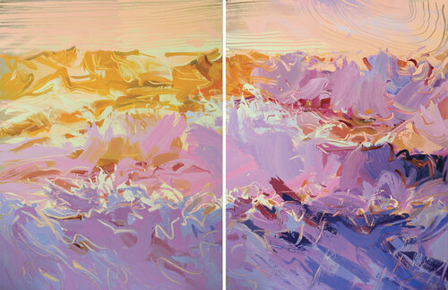 Golden Horizons / Diptych von Mila Weis, Malerei kaufen auf Singulart