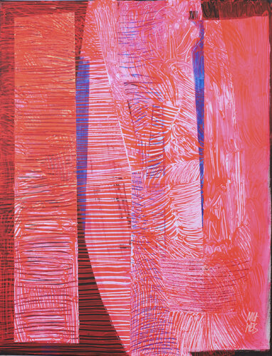 Light Experience / Blue in Pink van Mila Weis, Schilderij te koop op Singulart