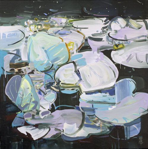 When Water Lilies Dream by Mila Weis, Painting for Sale on Singulart