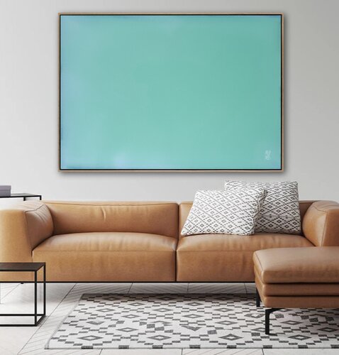 The Beginning / Turquoise Blue Horizon von Mila Weis, Malerei kaufen auf Singulart