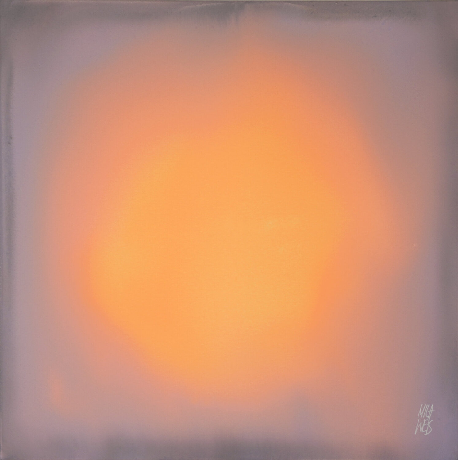 The Beginning / Coral Peach Mila Weis Originalgemälde zu verkaufen