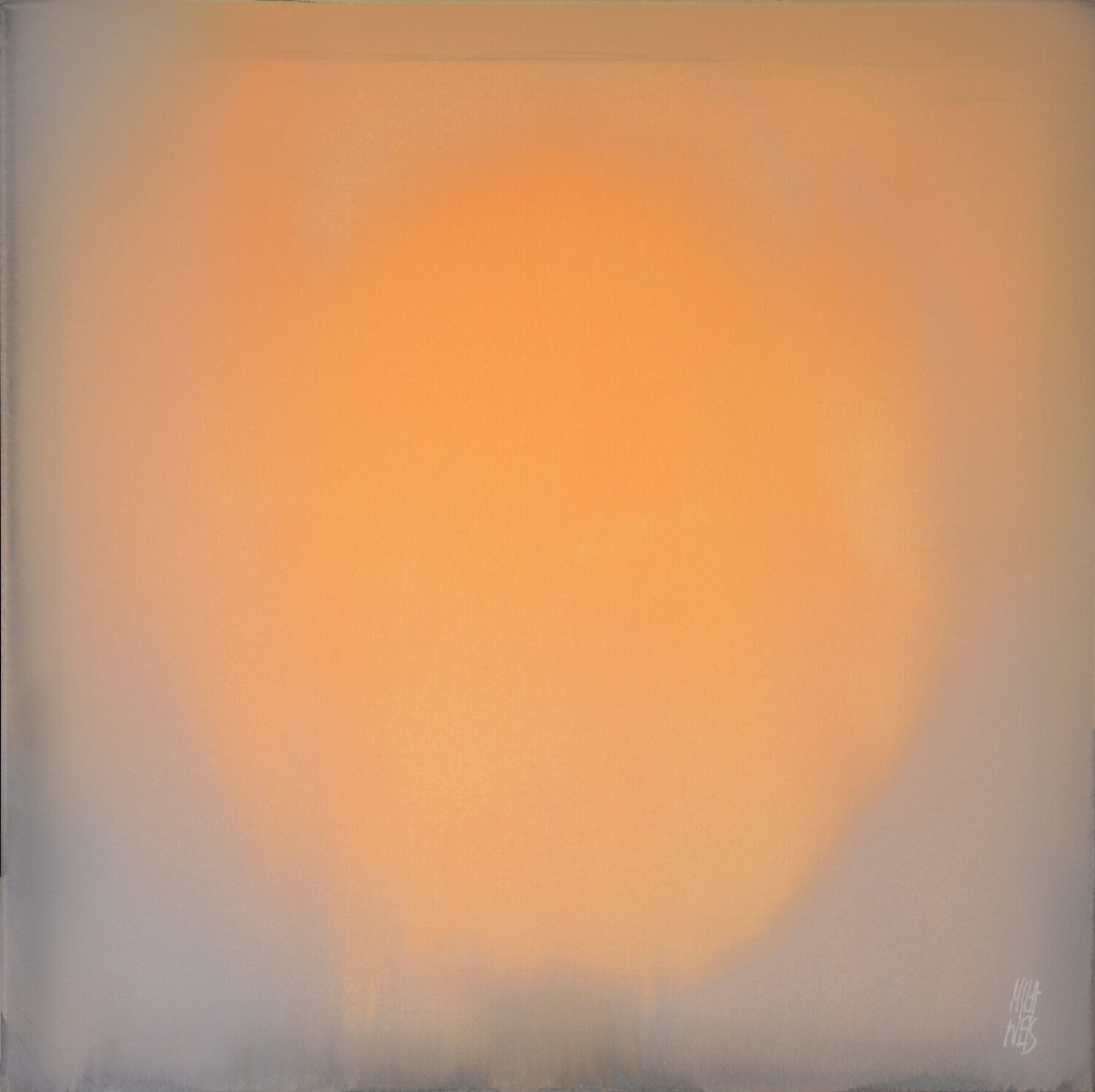 The Beginning / Orange Rain Mila Weis Origineel schilderij te koop