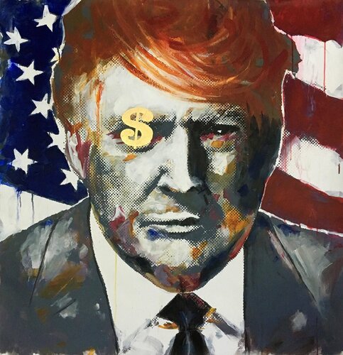 Its Show Time – Donald Trump di Merry Sparks, Pittura in vendita su Singulart