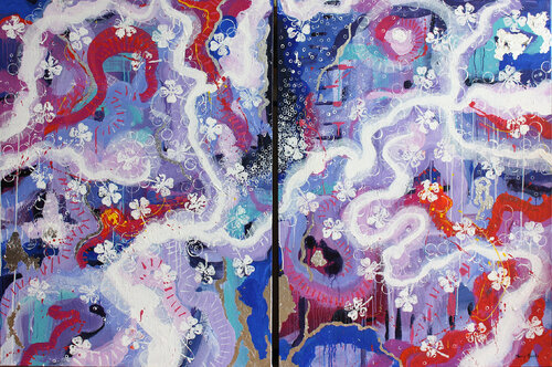 River of Luck (diptych) di Merry Sparks, Pittura in vendita su Singulart