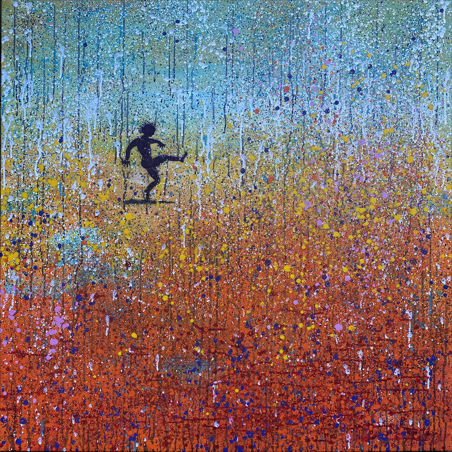 Dancing In The Rain Merry Sparks Dipinto originale in vendita
