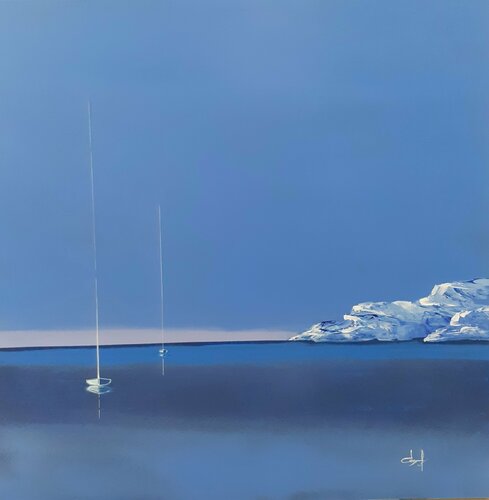 Calanque en Méditerranée by Véronique Degabriel, Painting for Sale on Singulart