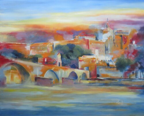 Avignon (sur le pont) par Véronique Degabriel, Peinture en vente sur Singulart