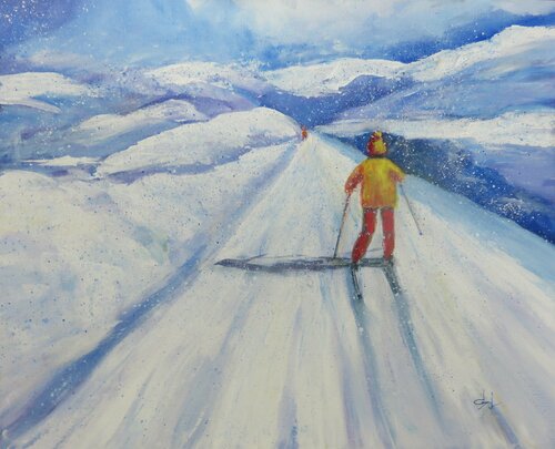 Vacances d'hiver par Véronique Degabriel, Peinture en vente sur Singulart